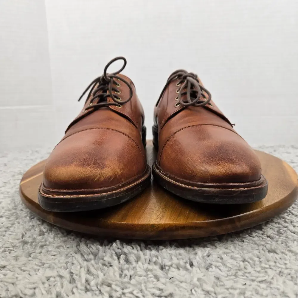 Cole Haan Mens 11.5M Grand Os Watson Brown Pebble Leather Cap Toe Derby Oxford